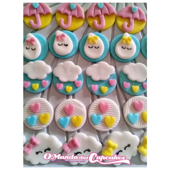 10 Apliques 3 cm Chuva de Amor