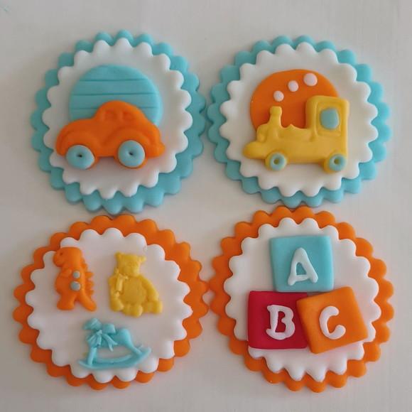 10 Apliques 6cm Brinquedos para Cupcakes