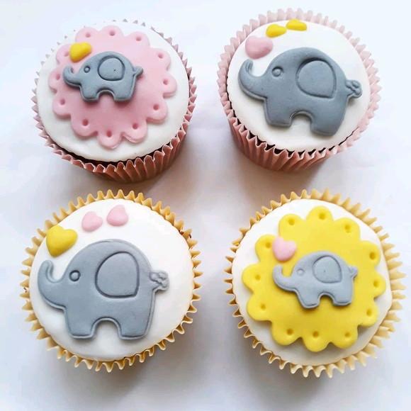 10 Apliques 6cm Elefantinho para Cupcakes