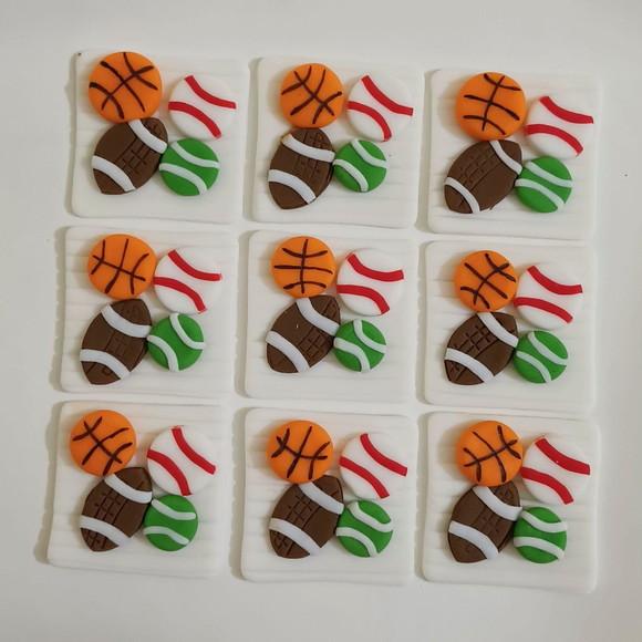 10 Apliques 6x6 cm Bolas Esportivas