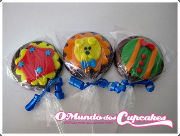 10 Apliques Comestíveis 5cm Pirulitos Circo
