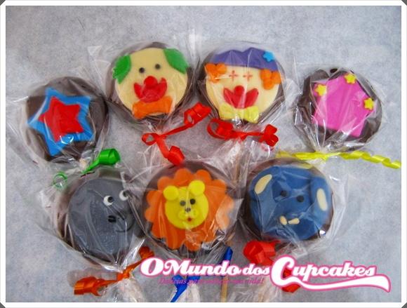 10 Apliques Comestíveis 5cm Pirulitos Circo