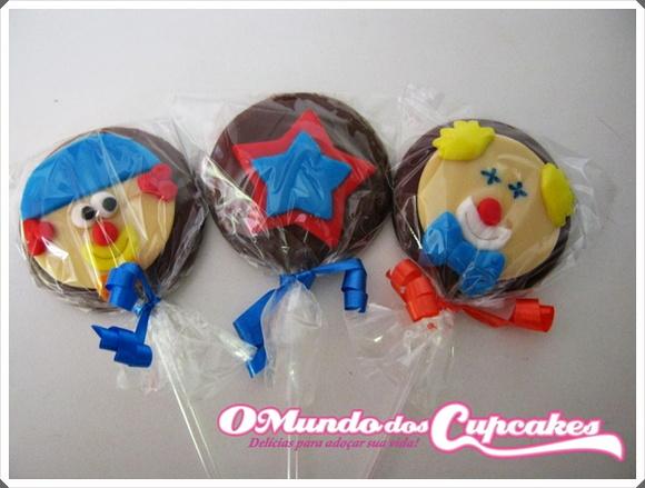 10 Apliques Comestíveis 5cm Pirulitos Circo