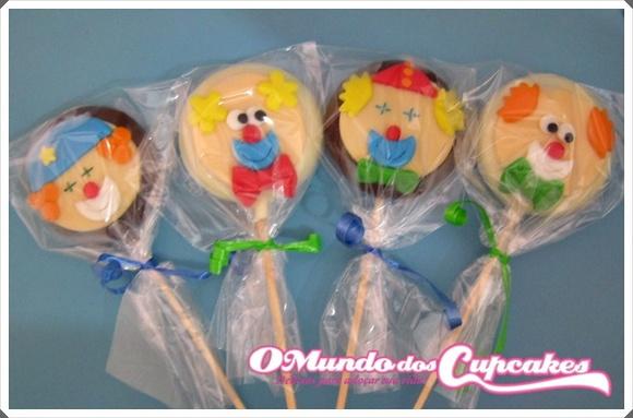 10 Apliques Comestíveis 5cm Pirulitos Circo