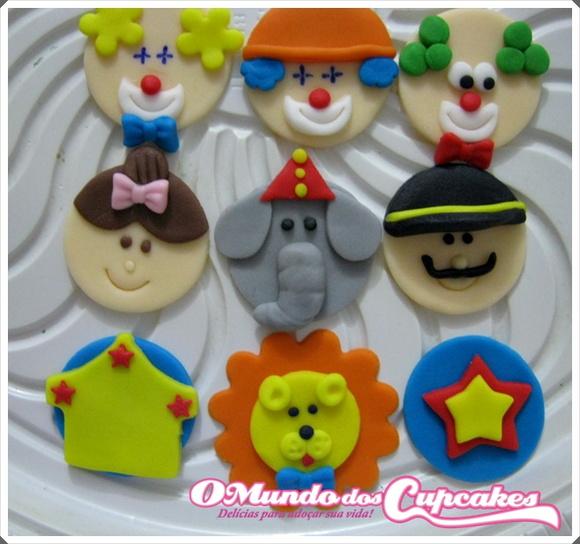 10 Apliques Comestíveis 5cm Pirulitos Circo