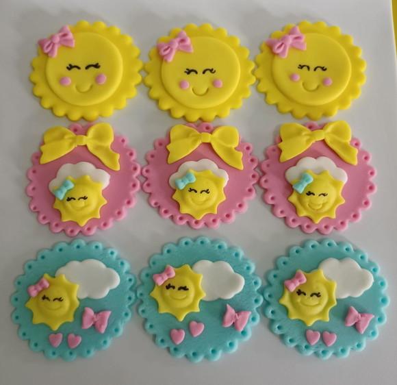 10 Apliques Cupcakes 6cm Raio de Sol