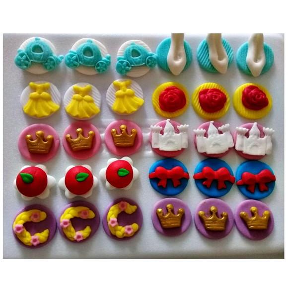 10 Apliques de açúcar 3 cm Docinhos Princesas