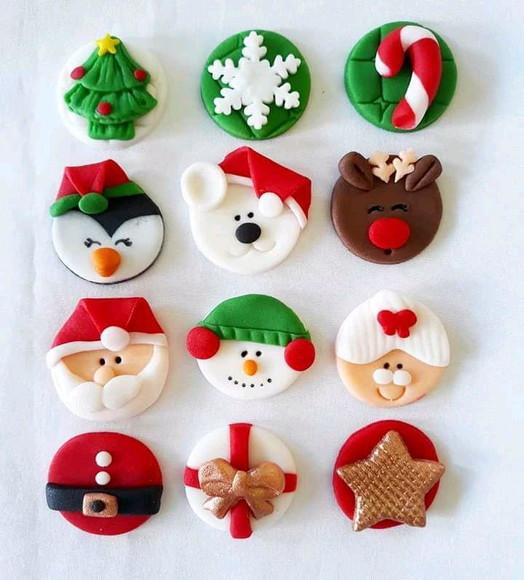 10 Apliques De Açúcar 3cm Natal