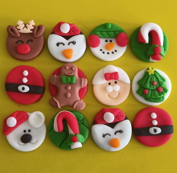 10 Apliques De Açúcar 3cm Natal