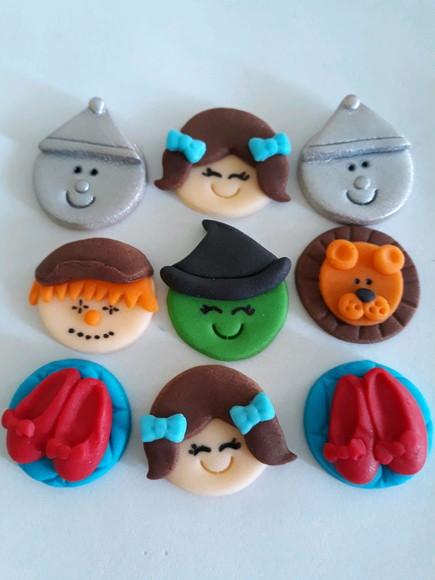 10 Apliques de açúcar 3cm para Doces Magico de Oz