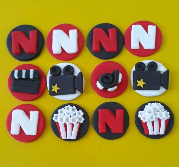 10 Apliques de açúcar 3cm Netflix para doces