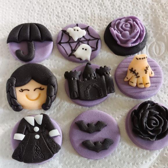 10 Apliques de Açúcar 3cm Wandinha