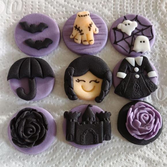10 Apliques de Açúcar 3cm Wandinha