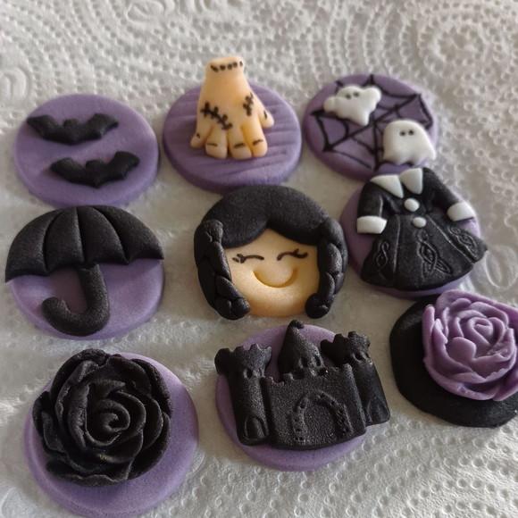 10 Apliques de Açúcar 3cm Wandinha