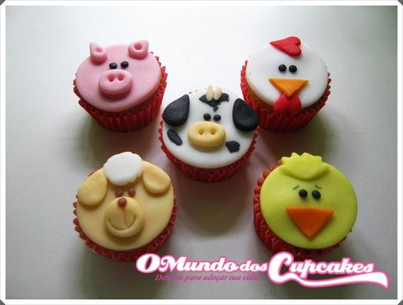 10 Apliques de Açúcar 4cm Fazendinha