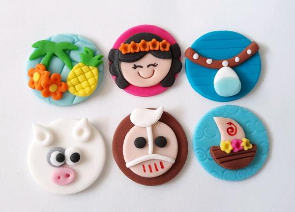 10 Apliques de açúcar 4cm Moana