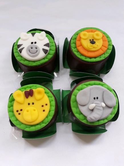10 Apliques de açúcar 4cm para doces Safari