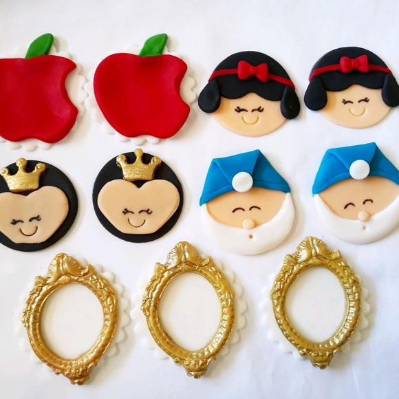 10 Apliques de açúcar 5cm Branca Neve