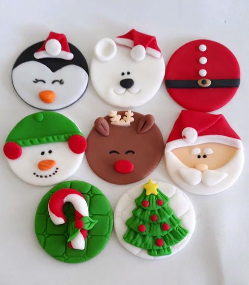10 Apliques De Açúcar 5cm Natal