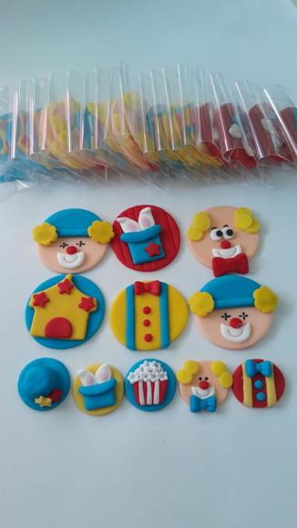 10 Apliques de açúcar 5cm Pirulitos Circo