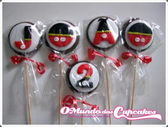 10 Apliques de açúcar 5cm Pirulitos Mickey