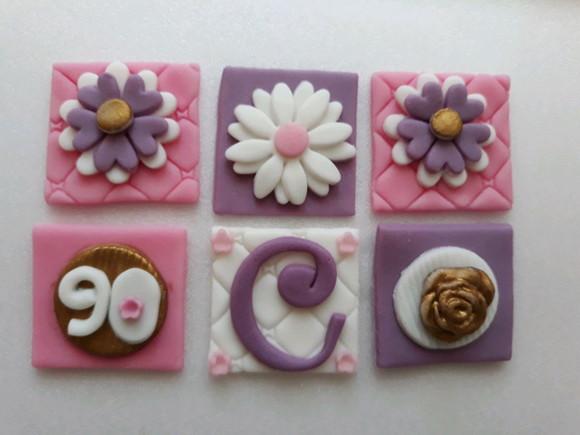 10 Apliques de Açúcar 5x5 cm Flores