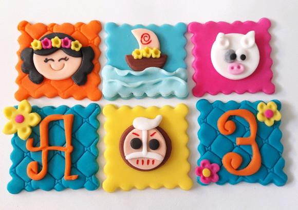 10 Apliques de açúcar 5x5cm Moana