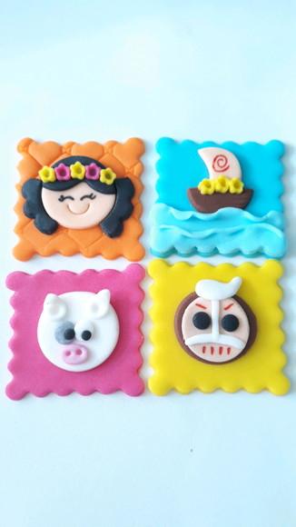 10 Apliques de açúcar 5x5cm Moana