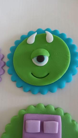10 Apliques De Açúcar 6cm Monstros Sa