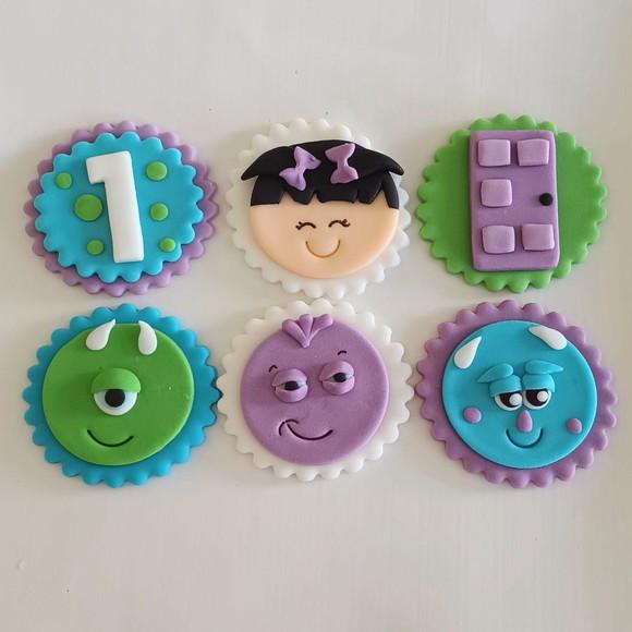 10 Apliques De Açúcar 6cm Monstros Sa