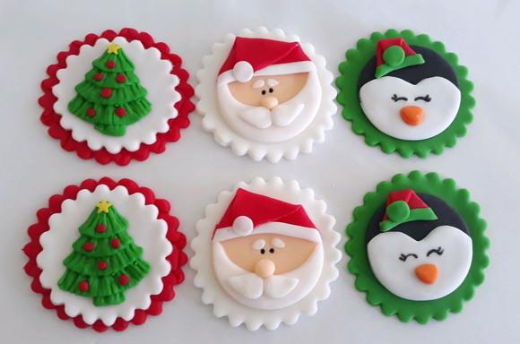 10 Apliques De Açúcar 6cm Natal
