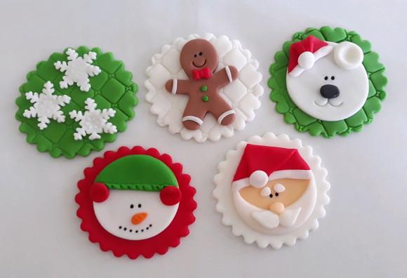 10 Apliques De Açúcar 6cm Natal