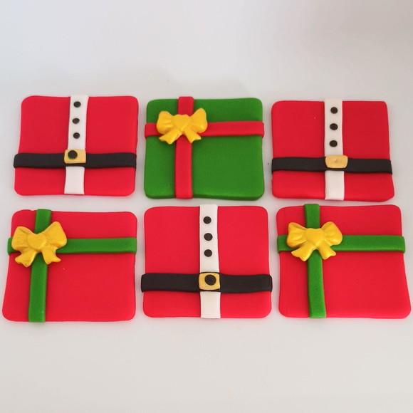 10 Apliques De Açúcar 6x6cm Natal