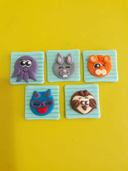 10 Apliques de açúcar Bolofofos 5x5cm