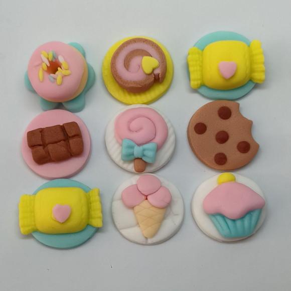 10 Apliques de açúcar Docinhos 3cm Confeitaria