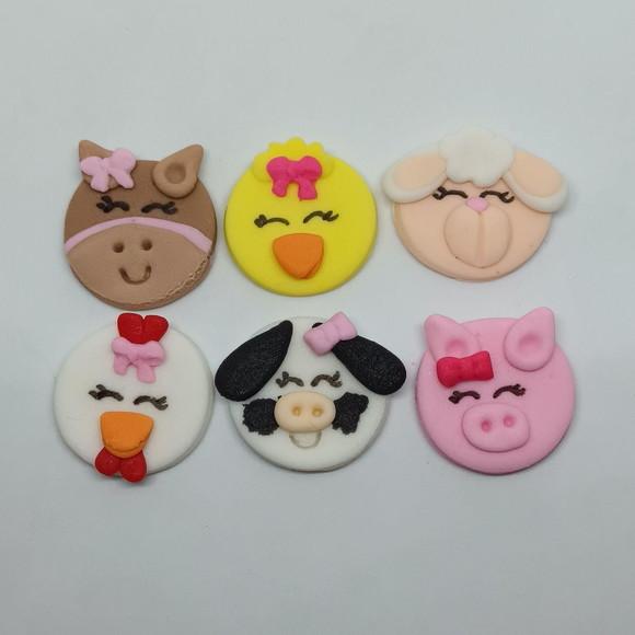 10 apliques de açúcar Docinhos 3cm Fazendinha