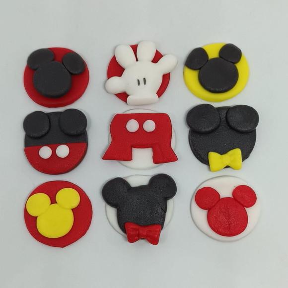 10 Apliques de Açúcar Mickey 3cm para Doces