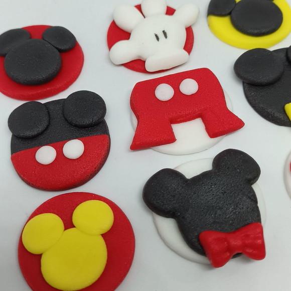 10 Apliques de Açúcar Mickey 3cm para Doces