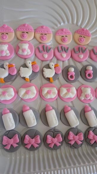 10 Apliques de açúcar para Doces Chá de Bebê
