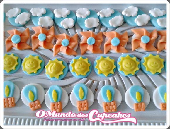 10 Apliques de açúcar para docinhos Balão Catavento