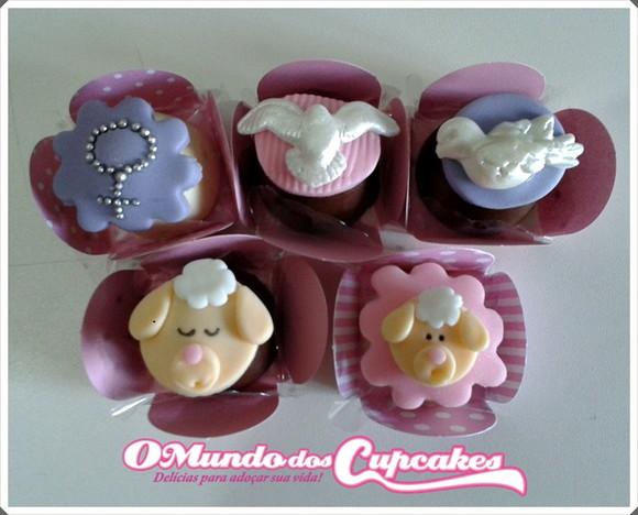 10 apliques de açúcar para docinhos Batizado 3 cm