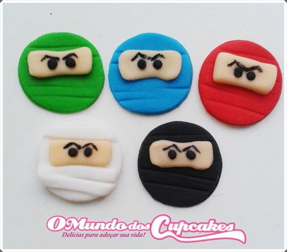 10 Apliques de açúcar para Docinhos Ninjago
