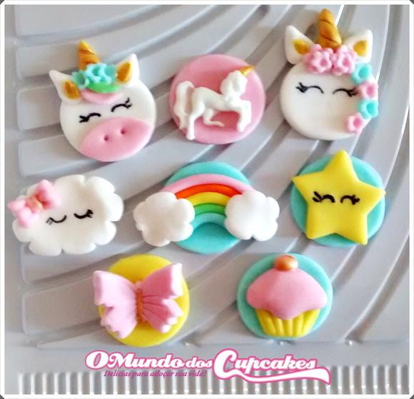 10 Apliques de açúcar para Docinhos Unicornio