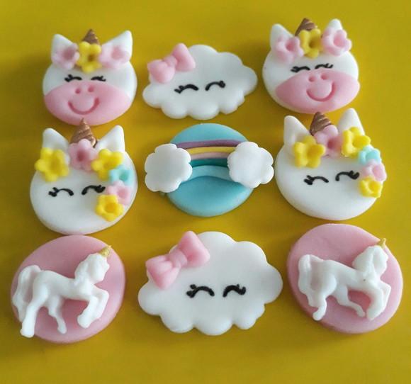 10 Apliques de açúcar para Docinhos Unicornio