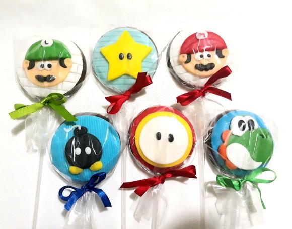 10 Apliques de açúcar Pirulitos Super Mario Bros