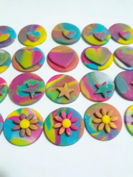 10 Apliques de açúcar Tie Dye