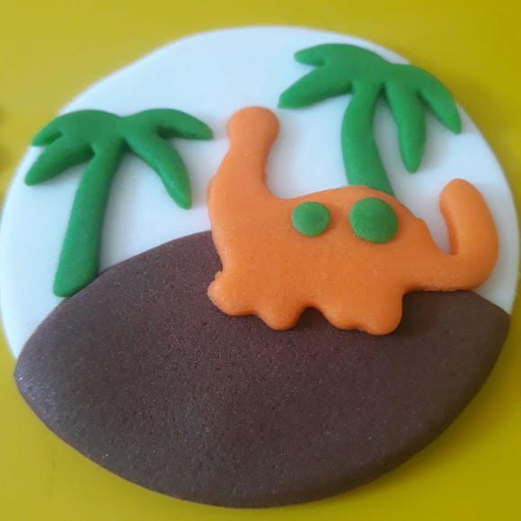 10 Apliques de açúcar Topo Cupcakes Dinossauros