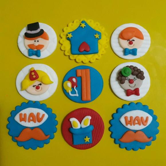 10 Apliques Pirulitos 5cm Mundo Bita Circo