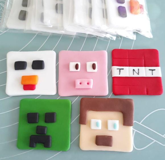 10 Confeitos 5x5cm Minecraft