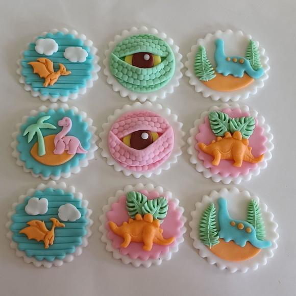 10 Confeitos de Açúcar 6cm Dino Baby